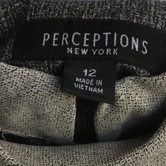 PERCEPTIONS Dress and Long-Line Jacket Set Gray 12 - Picture 9 of 13